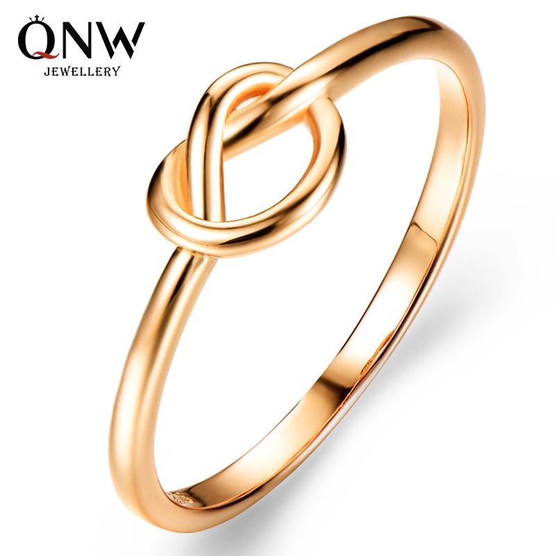 Jewelry Ladies Rose Gold Knotted Ring Fine Hand Jewelry