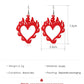 Exaggerated creative acrylic flame earrings retro personality hip-hop red love earrings