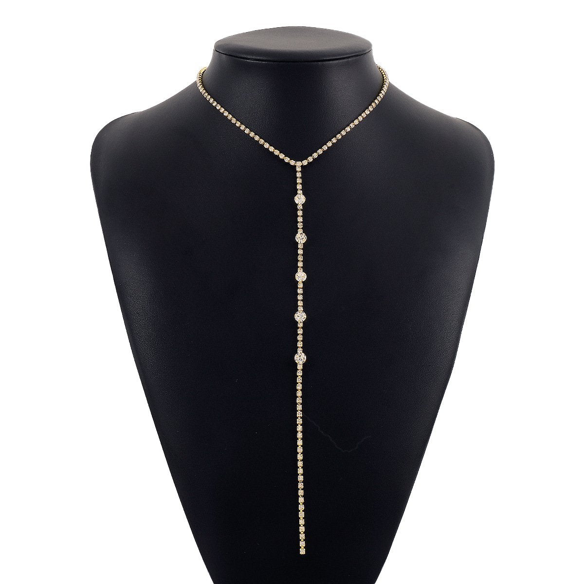 N1968 Simple sexy long tassel necklace trendy niche geometric rhinestone necklace necklace necklace