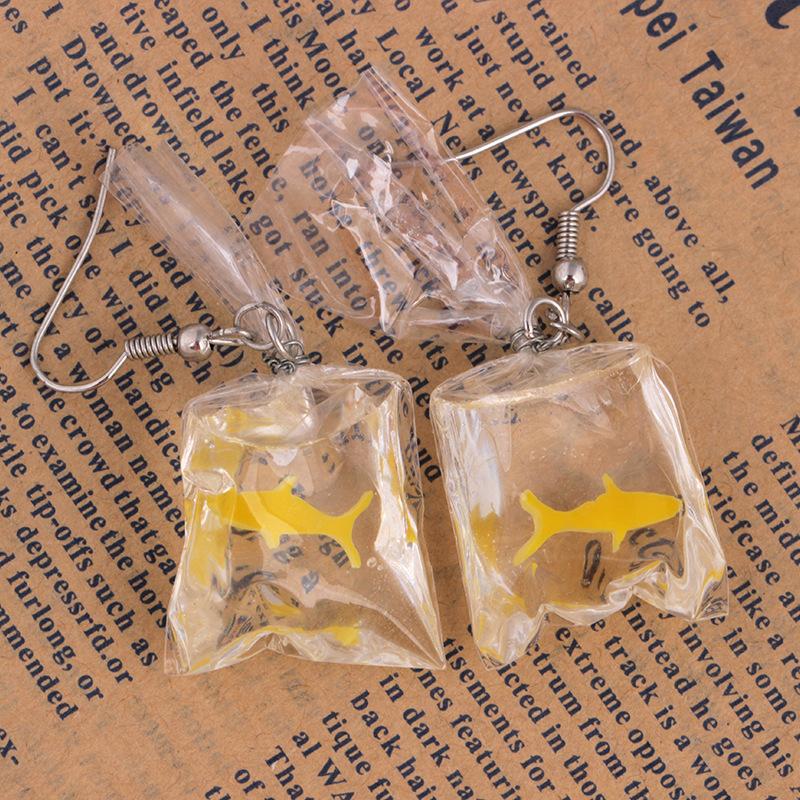 Fashion Creative Transparent Candy Goldfish Earrings Female Personality Carp Resin Earrings Earrings Earrings