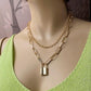 Jewelry Personality Punk Geometric Necklace Sweater Chain Female Simple Lock Shape Versatile Temperament Necklace Female