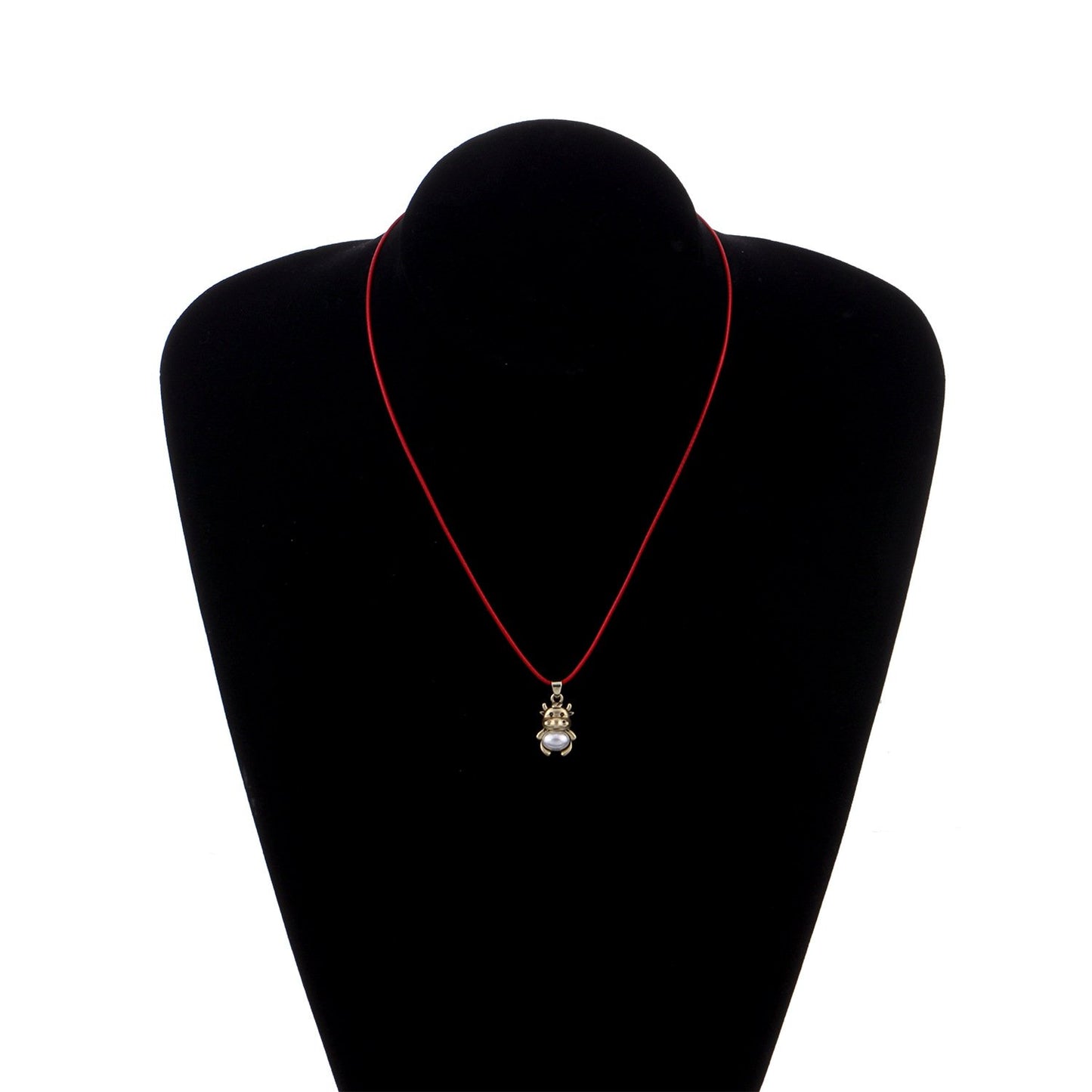 Jewelry Fashion Niche Red Rope Necklace Female Simple Cute Metal Calf Pendant