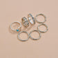 Fashion Ethnic Alloy Moon Pattern Multi-Piece Knuckle Ring Finger Ring Accessories