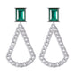 E1836 Jewelry Water Drop Chain Hollow Simple Earrings Temperament Retro Small Square Diamond Stud Earrings