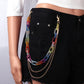 Ins tide street retro multi-layer acrylic pants chain hip-hop pants waist chain hanging chain belt accessories