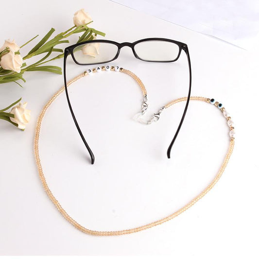 Glasses chain mask hanging chain peach heart imitation pearl trend jewelry decoration non-slip chain