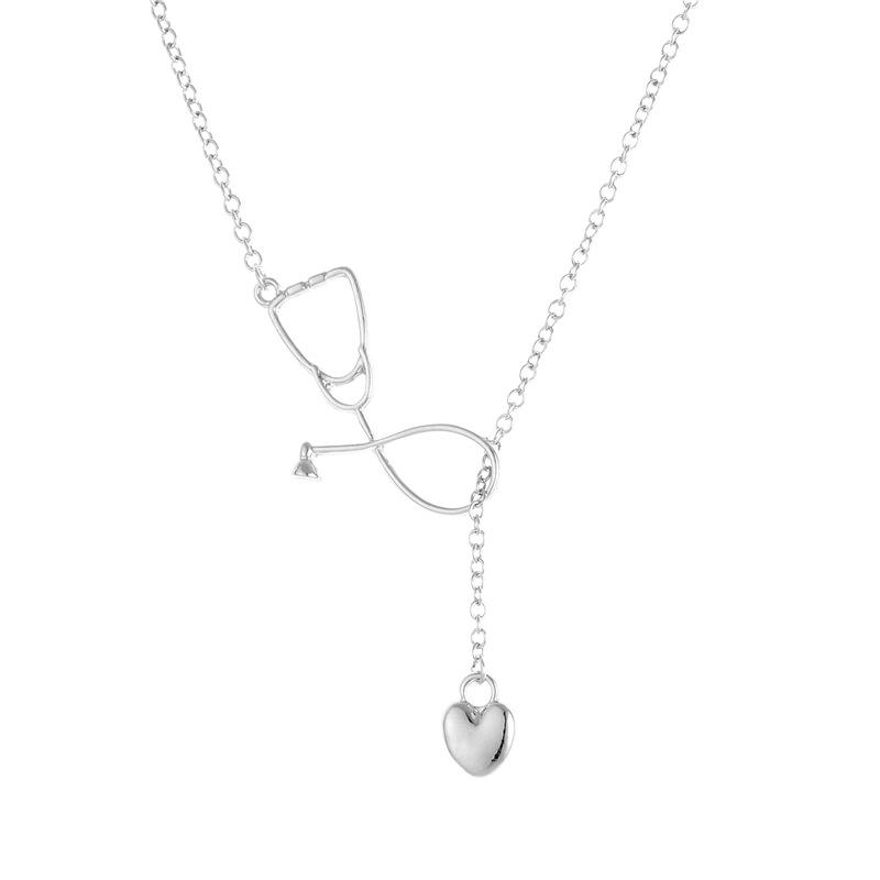 Accessories creative personality doctor love stethoscope pendant necklace nurse doctor necklace electrocardiogram