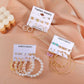 Pearl Earring Set Fashion Butterfly Earrings Metal Geometric Hoop Earrings Six-Piece Set