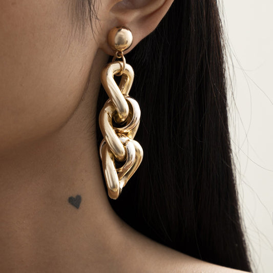 Jewelry exaggerated hip-hop trend special-shaped ring earrings niche cold alloy retro earrings