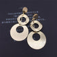 Large and small ring bright surface earrings ladies multi-level earrings girly heart Christmas gift ornaments