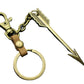 Large Arrow Alloy Pendant Leather Keychain Retro Key Ring Pendant Korean Wave Jewelry
