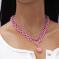 Jewelry Punk Personality Geometric Cross Chain Necklace Simple Candy Color Chain Heart Necklace Female
