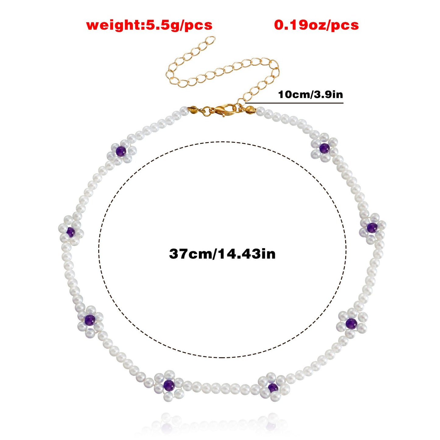 Jewelry Bohemian Imitation Pearl Handwoven Beaded Flower Necklace Female Baby Bead Necklace
