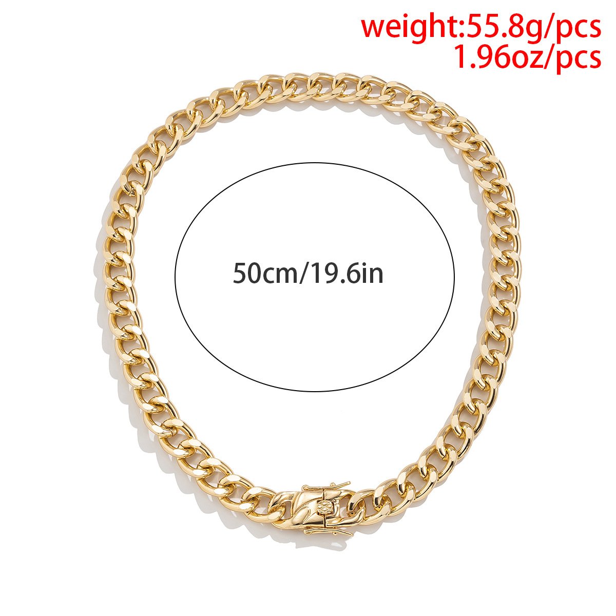 Jewelry simple thick chain geometric hollow necklace female punk metal retro snap button necklace