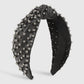 F494 fashion knotted leather beaded hair hoop female CCB personality wide-brimmed sweet going out pressing hair hoop