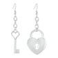 E1246 Personality Asymmetrical Long Earrings Niche Design Love Lock Earrings Elegant Temperament Earrings