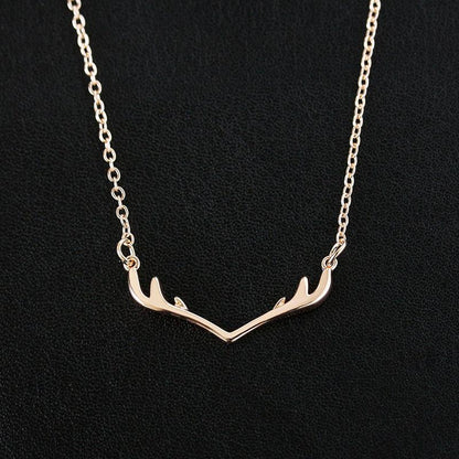 Small Fresh Simple Sweet Little Antler Christmas Necklace Clavicle Chain Cute Female Short Money Ornament