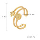 Jewelry Light Luxury Design Stainless Steel Open Stars Sun Adjustable Ring