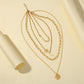 Fashion Metal Wheat Spike Flower Three Layer Necklace Retro Coin Pendant Trend Chain Clavicle Necklace