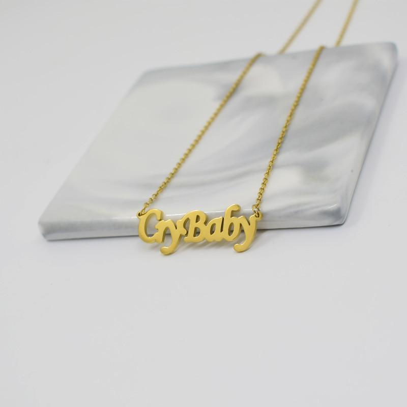 Crybaby necklace simple creative letter necklace female