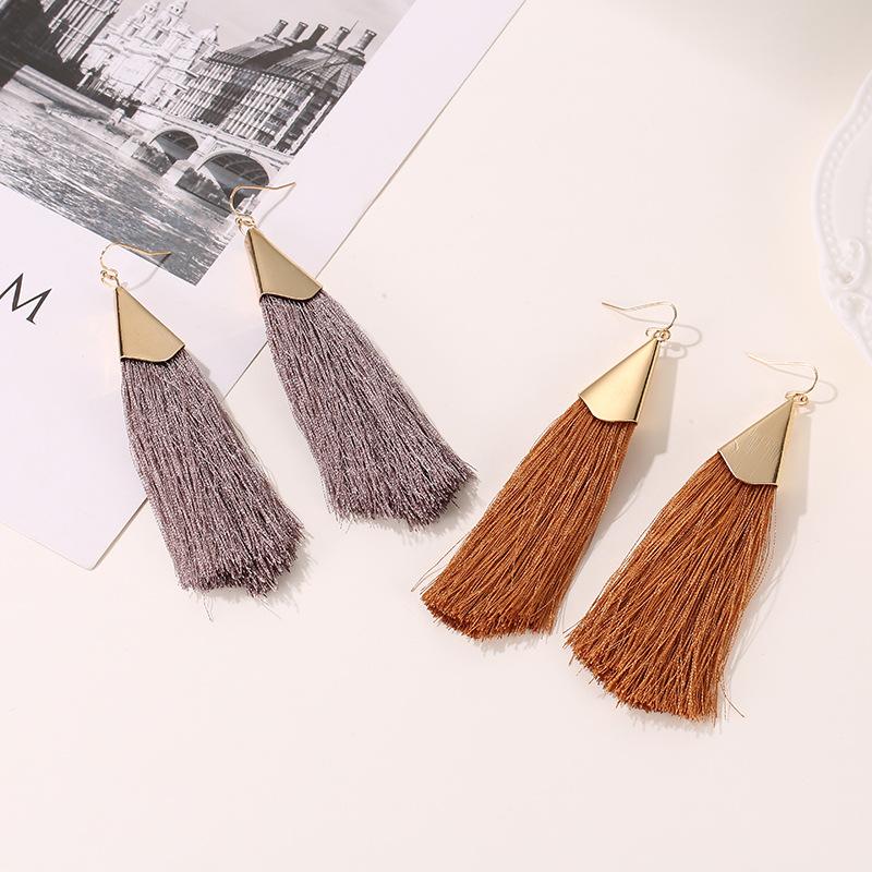 Earrings ethnic atmosphere long tassel earrings earrings earrings temperament autumn and winter earrings women