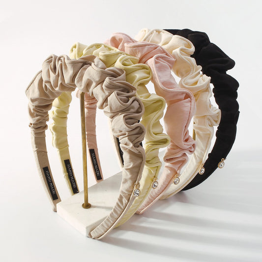 F493 jewelry simple small fresh pure color folded headband fashion commuting out fabric headband