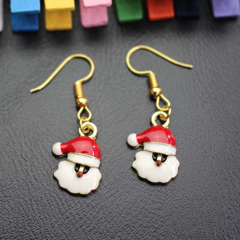 Christmas Earrings Drip Oil Alloy Santa Claus Earrings Holiday Gifts Christmas Gifts