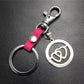 Double Heart Titanium Steel Pendant Leather Keychain Bag Luggage Tag Logo Couple Gift