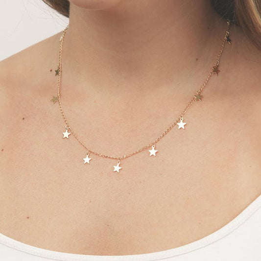 Fashion Simple Women's Alloy Plating Necklace Long Personalized Pentagon Pendant