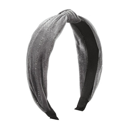 F475 autumn and winter hair accessories golden velvet solid color knotted simple pressed hair going out daily adult headband