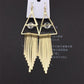 Popular Exaggerated Jewelry Triangle Ladies Earrings Fine Pattern Metal Tassel Imitation Zircon Earrings High Quality Earrings
