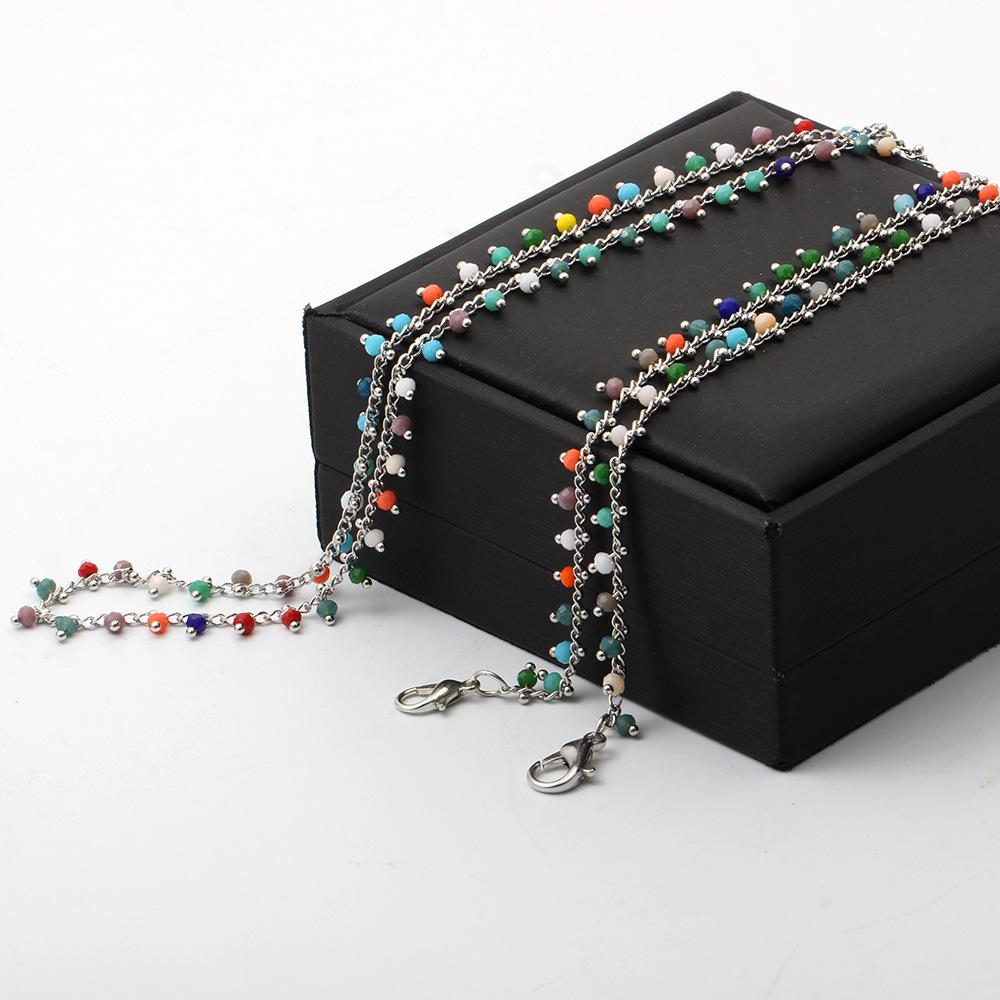 Mask Anti-lost Lanyard Necklace Fashion Color Beads Mask Hanging Chain Glasses Chain Sweater Chain