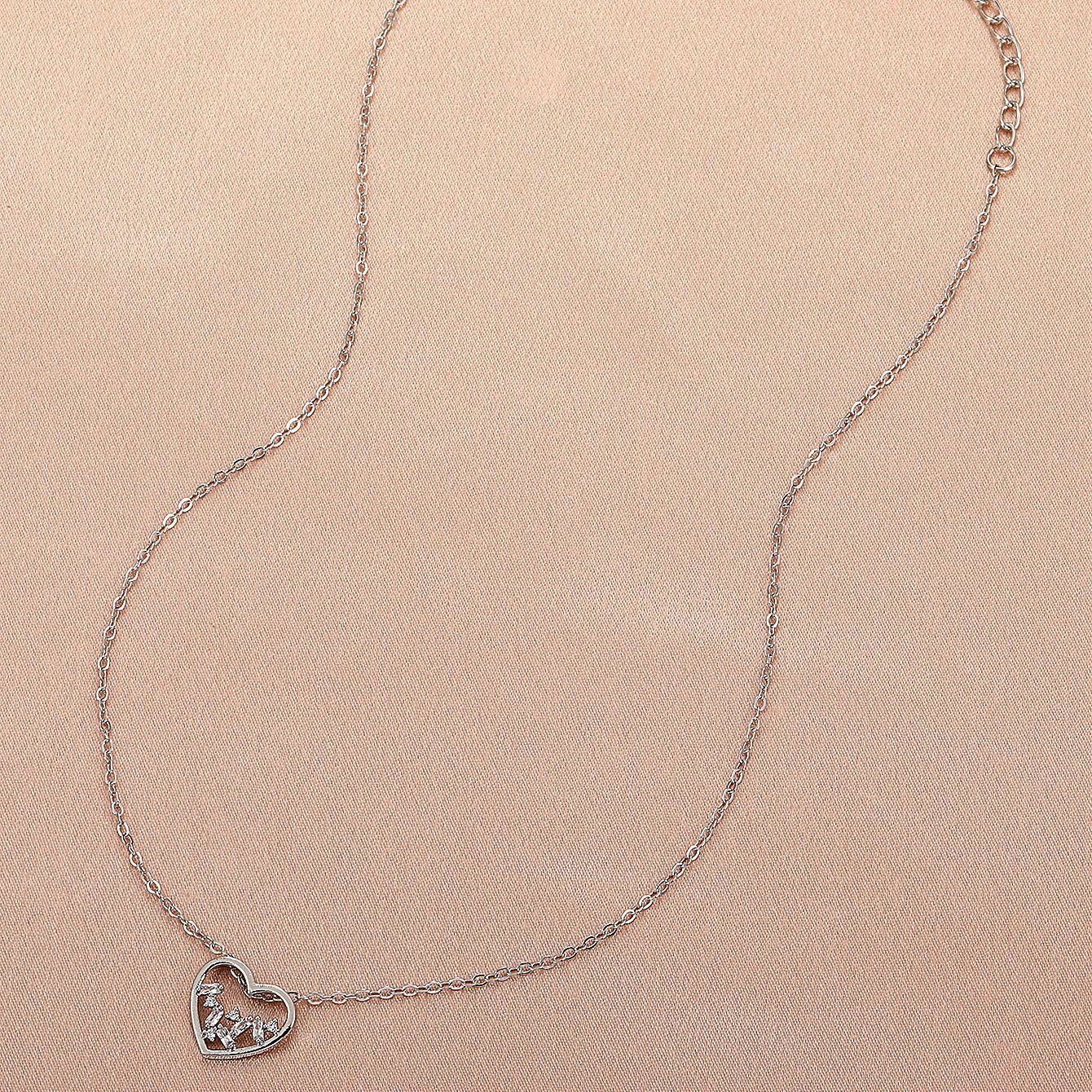 Ins simple zircon love pendant necklace retro fashion hollow peach heart collarbone chain temperament necklace female
