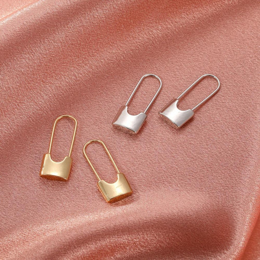 Simple paper clip earrings fashion creative metal geometric brooch earrings personality earrings women