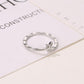 Cute Rabbit Ear Open Ring Female Creative Small Fresh Diamond Leaf Bamboo Knuckle Index Knuckle Ring