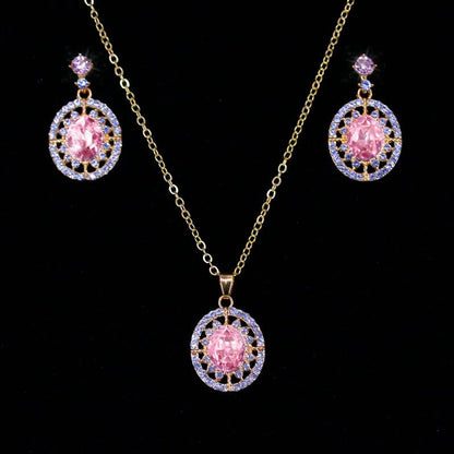 Explosive jewelry set niche light luxury earrings necklace women's fashion high-end pendant jewelry