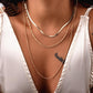 Jewelry trend metal water wave chain snake chain mix and match bead chain three-layer hip-hop choker necklace
