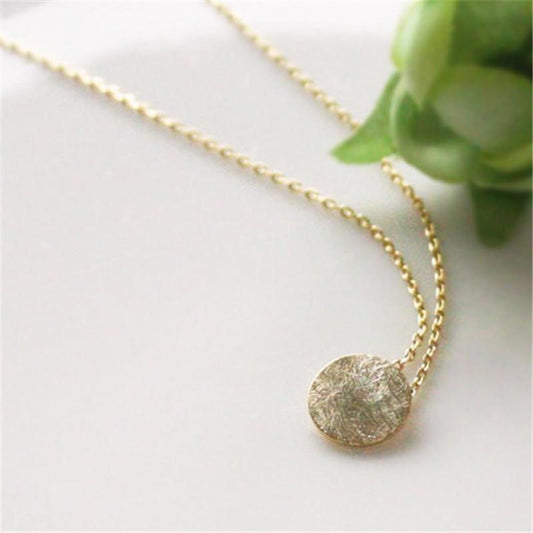Popular jewelry exquisite round cake brushed plated clavicle chain supply