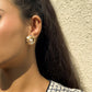 Jewelry retro simple three-dimensional flower earrings female niche temperament indifferent pearl earrings