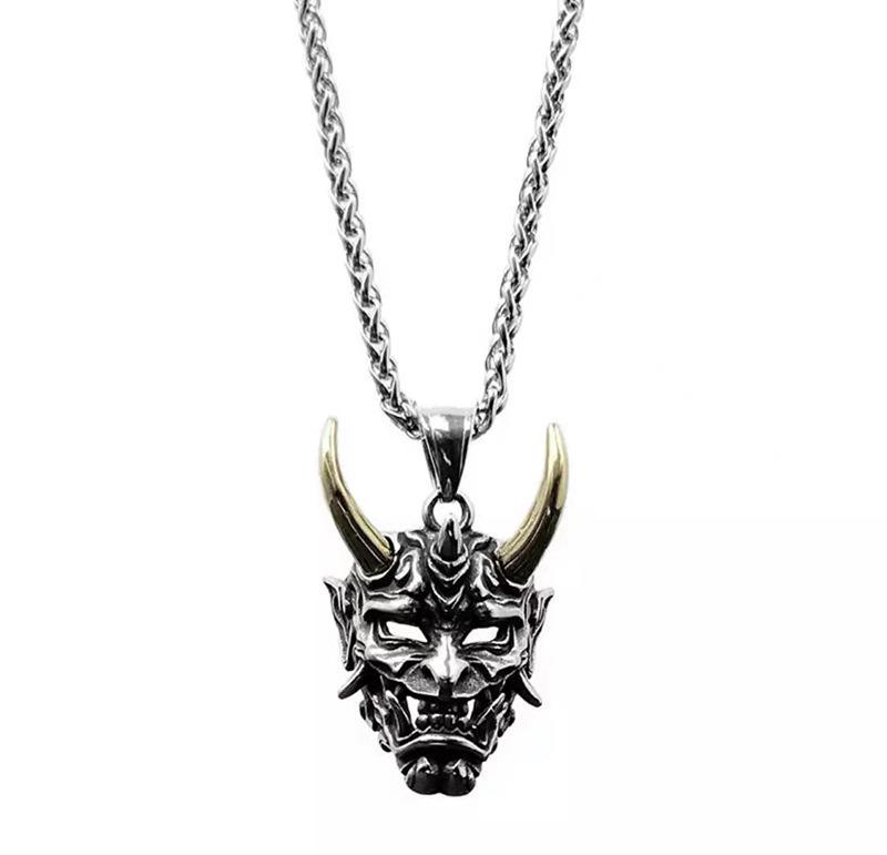 Summer Street Punk Pendant Necklace Male Ghost Mask Halloween Horror Ornament Gift