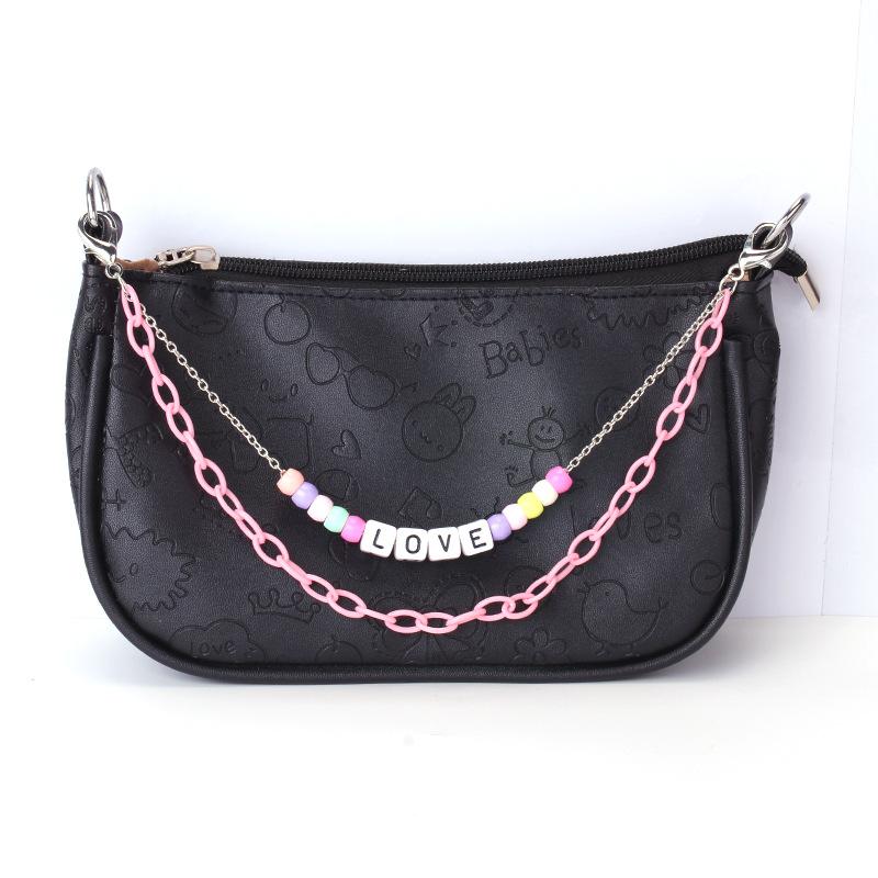 Pearl Chain Metal Chain Double Chain Accessories Shoulder Straps Chain Alphabet Dice Accessories Messenger Shoulder Bags