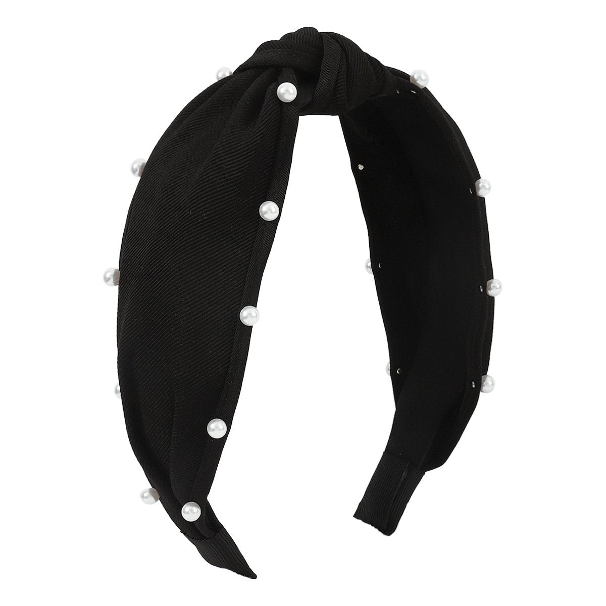 F486 fashion small fragrant nail beads pure color girl hair hoop age-reducing sweet geometric wide-brimmed knotted head hoop