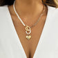 Jewelry Temperament Cold Geometric Peach Heart Pendant Necklace Retro Pearl Chain Clavicle Necklace