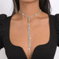 N1626 Back Chain Double Row Diamond Temperament Elegant Necklace Winding Tassel Claw Chain Light Luxury Necklace Women