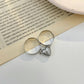 Fashion Chain Stitching Magnetic Love Ring Simple Adjustable Opening Plain Circle Ring Couple Ring