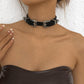 N9556 Street Shot Exaggerated Necklace Personality Neck Leather Necklace Metal Buckle Fashion Choker