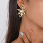E1866 Irregular three-dimensional geometric earrings simple metal orchid small fresh personality earrings women