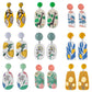Geometric Acrylic Earrings 3D Printing Plants Flowers Animals Stud Earrings Trend Versatile Earrings