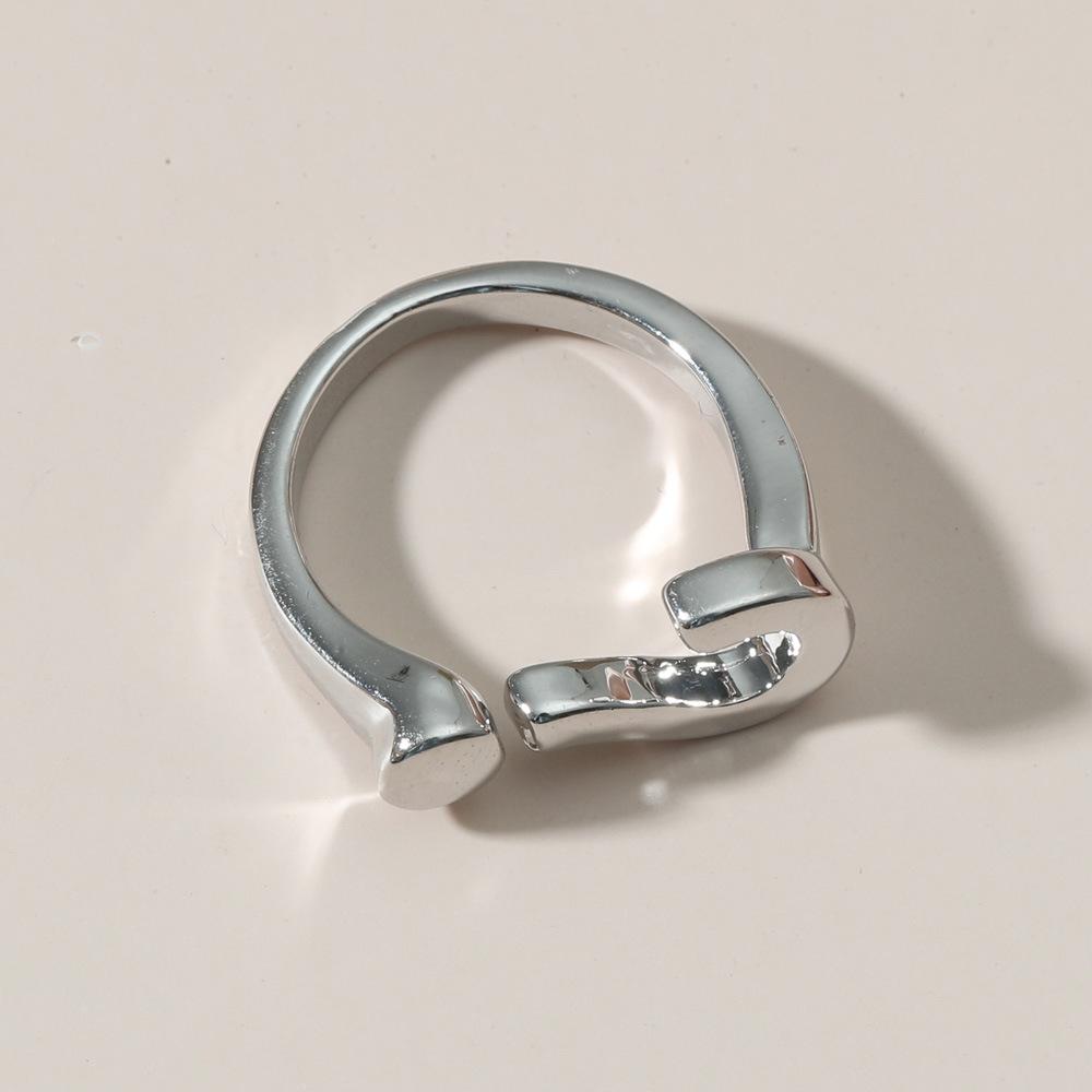 Ins cold creative opening question mark ring niche design simple net red personality index finger ring female