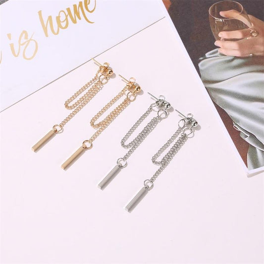 Earrings trendy fashion long tassel earrings temperament simple chain word earrings